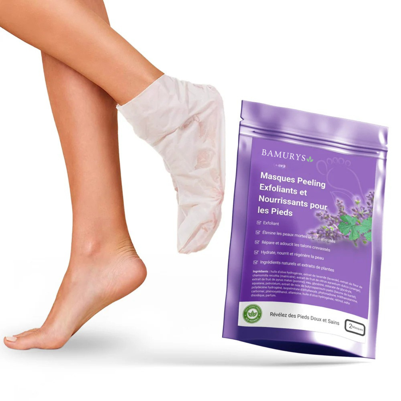 Masques peeling exfoliants et nourrissants pour les pieds Bamurys
